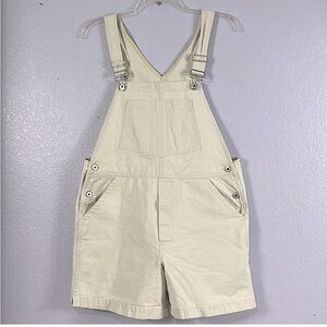 Vintage GAP cream colored, shortalls overalls, size large